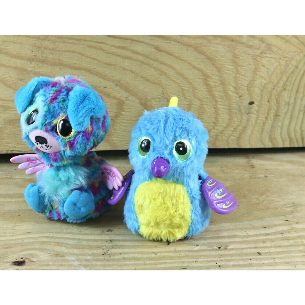 Hatchimals Lot of 2 Puppadee and Blue Bird Spin Master Lights Up Sounds